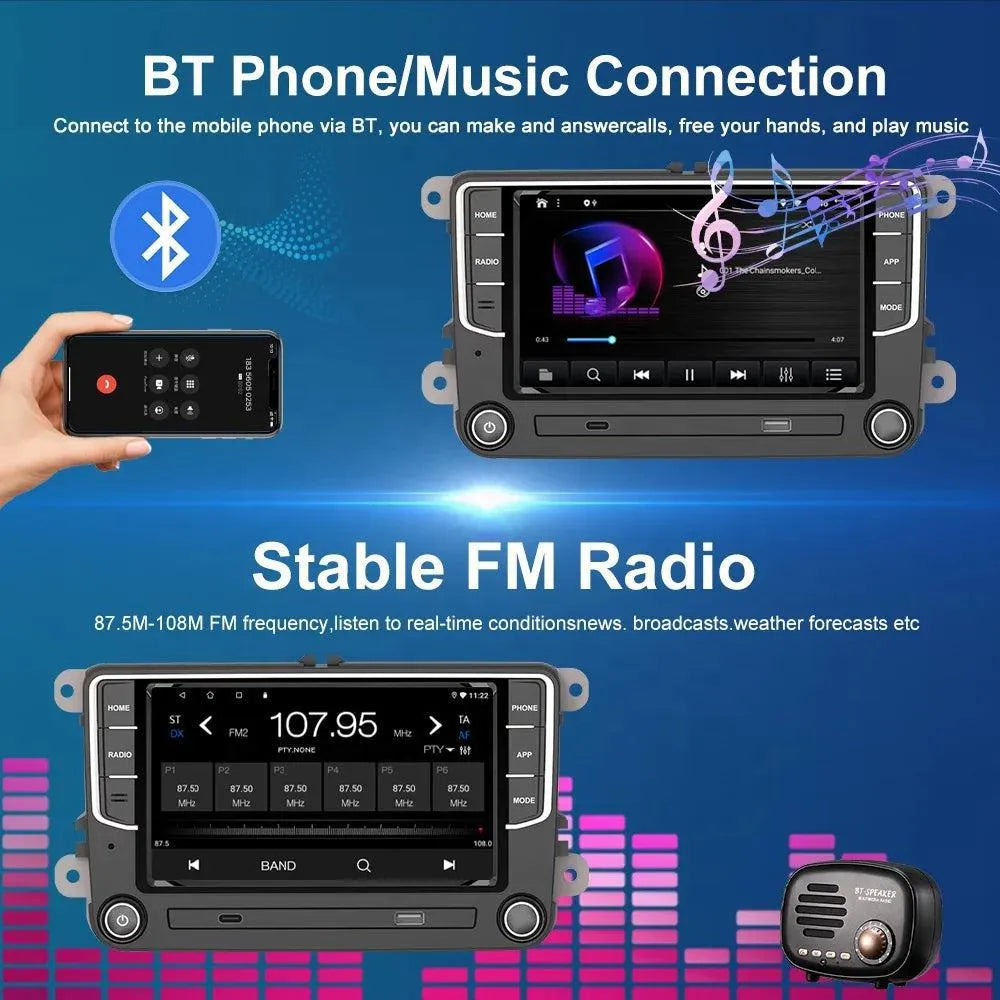 Poste Android 13//4G-64//Golf5,Golf6, Passat, Tiguan, Touran, Polo | Autoradio | Android 14 | Écran Tactile | CarPlay | Bluetooth | GPS
