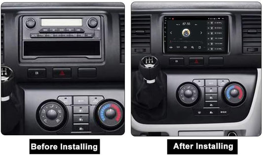 Autoradio Android 12 à écran tactile 10,1" pour Toyota Hiace (2013-2018) - 2+32 Go, CarPlay, Android Auto, GPS, FM, SWC, prise en charge de la vue arrière, kit de tableau de bord stéréo