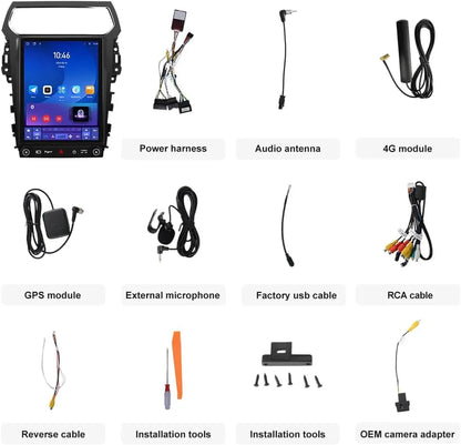 Autoradio Android 13 à 8 cœurs pour Ford Explorer 2011-2019, écran tactile 12,1" avec CarPlay sans fil, Android Auto, DSP, Bluetooth, navigation GPS