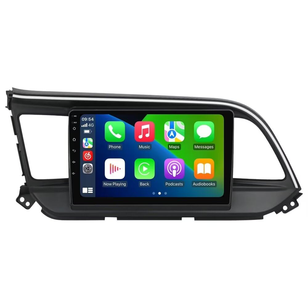 Hyundai Elantra 2019-2020 : radio à écran tactile IPS 9" avec GPS, 2+32 Go, CarPlay, Android Auto, SWC, vue arrière, kit de tableau de bord