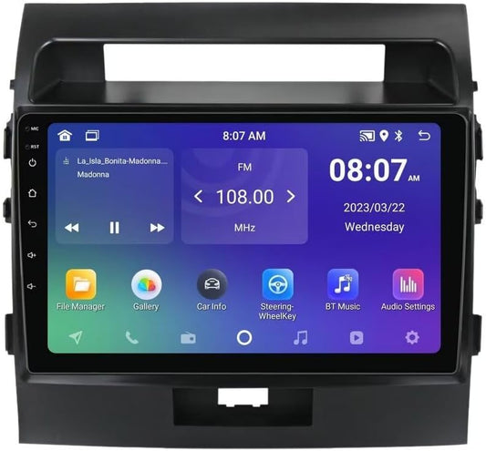Toyota Land Cruiser 2008-2015 Android 13 Autoradio : IPS Touch, Car-Play, Android Auto, GPS, WiFi 5G, FM, SWC, Caméra AHD
