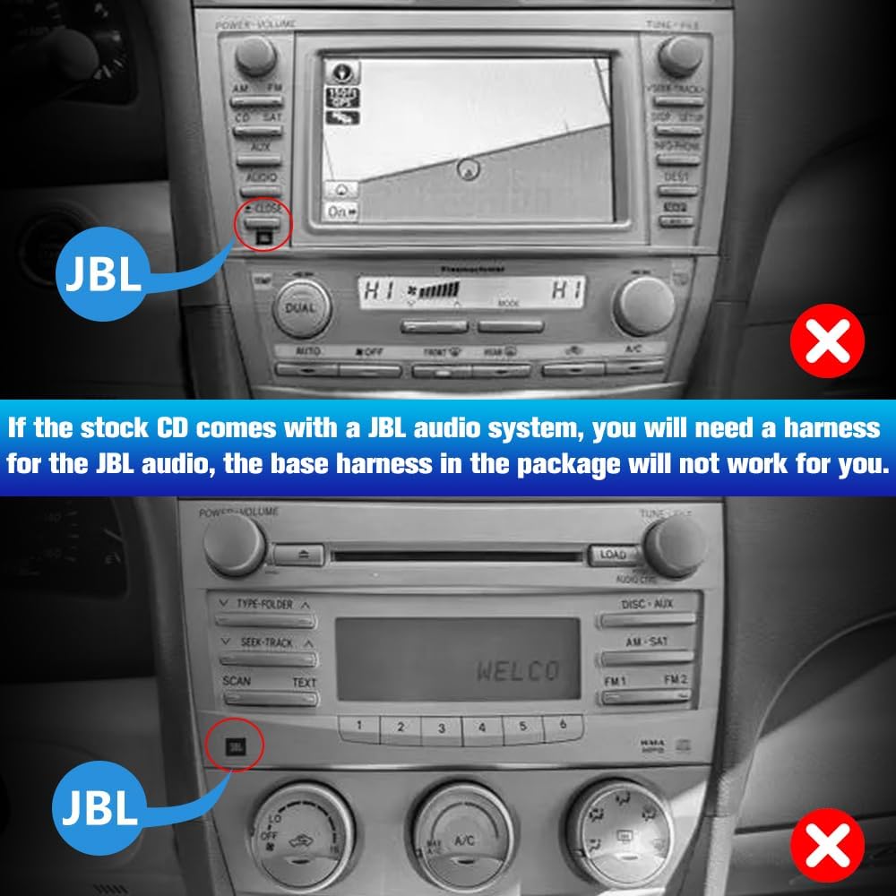 Autoradio Android 13 pour Toyota Camry 2006-2011, CarPlay sans fil/Android Auto, 2G+64G, SWC, WiFi, GPS, DSP, BT, FM, caméra de recul