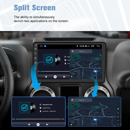 Autoradio sAndroid Jeep Wrangler JK, Compass, Grand Cherokee, Dodge Ram – Compatible avec CarPlay et Android Auto