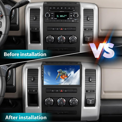 Autoradio stéréo [2 Go + 64 Go] pour Dodge Ram 1500/2500/3500 (2009-2012) et Jeep Wrangler JK (2007-2018) avec intégration CarPlay et Android Auto