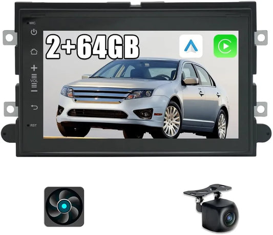 Autoradio 7 pouces 2 + 64 Go pour Ford Série F et plus : Carplay, Android Auto, DSP, Bluetooth, GPS, WiFi, caméra de recul - Compatible avec F150, F250, F350, Fusion, Edge, Explorer, Taurus, Freestar, Expedition