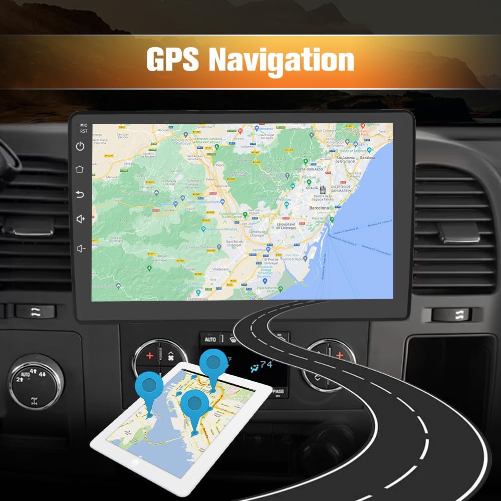 Autoradio stéréo 4 Go de RAM 64 Go de ROM pour Chevrolet Silverado 2007-2013, Tahoe, Equinox, GMC Sierra, Yukon – Compatible CarPlay sans fil et Android Auto