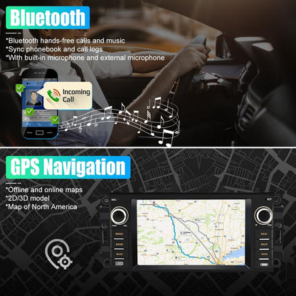 Stéréo de voiture Android pour Jeep Wrangler/Chrysler/Dodge Ram 1500 2007-2018 : écran tactile 7", CarPlay sans fil, WiFi, GPS, radio FM, caméra de recul