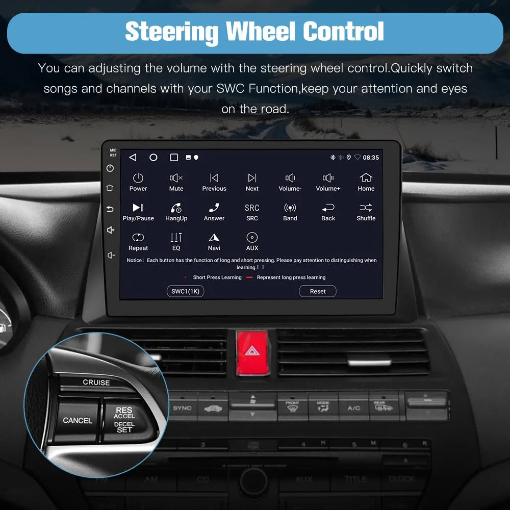 Autoradio 10" Android 13 pour Honda Accord 2003-2007, 2G+32G, Carplay/Android Auto, WiFi, GPS, DSP, Bluetooth, Caméra de recul