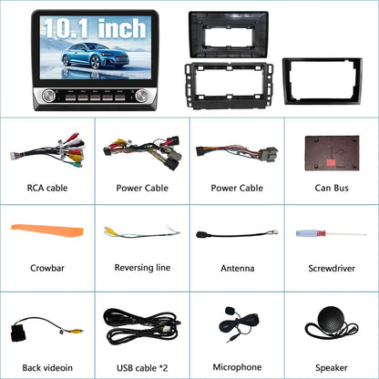 Autoradio Stéréo Android 13 [2GB+64GB] pour Chevrolet Silverado 2007-2013, Tahoe, Equinox, GMC Sierra, Yukon avec CarPlay et Android Auto sans fil.