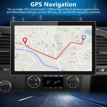 Autoradio Android 13 pour Chevrolet Silverado 2007-2013, Tahoe, Equinox, GMC Sierra, Yukon - 2+32 Go, CarPlay, Android Auto, Bluetooth, Navigation GPS