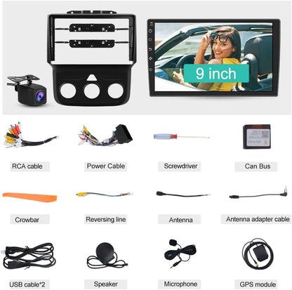 Autoradio [2+64 Go] pour Dodge RAM 1500 (2013-2018) – Carplay sans fil/Android Auto, Bluetooth, AM/FM, GPS, AC manuel uniquement