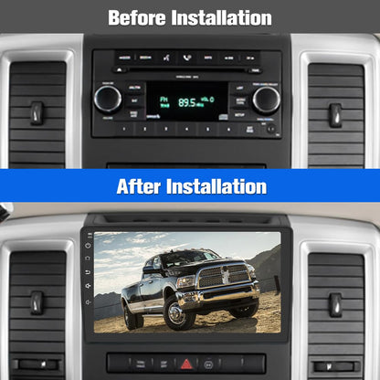 Autoradio stéréo [2 Go + 64 Go] pour Dodge Ram 1500/2500/3500 (2009-2012) et Jeep Wrangler JK (2007-2018) avec intégration CarPlay et Android Auto