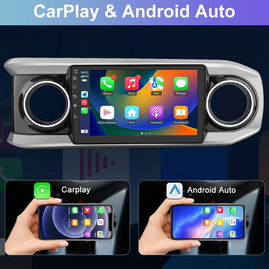 Autoradio stéréo Toyota Tacoma 2016-2021 : unité principale à écran tactile Android 12 avec Android Auto filaire, Bluetooth, navigation GPS