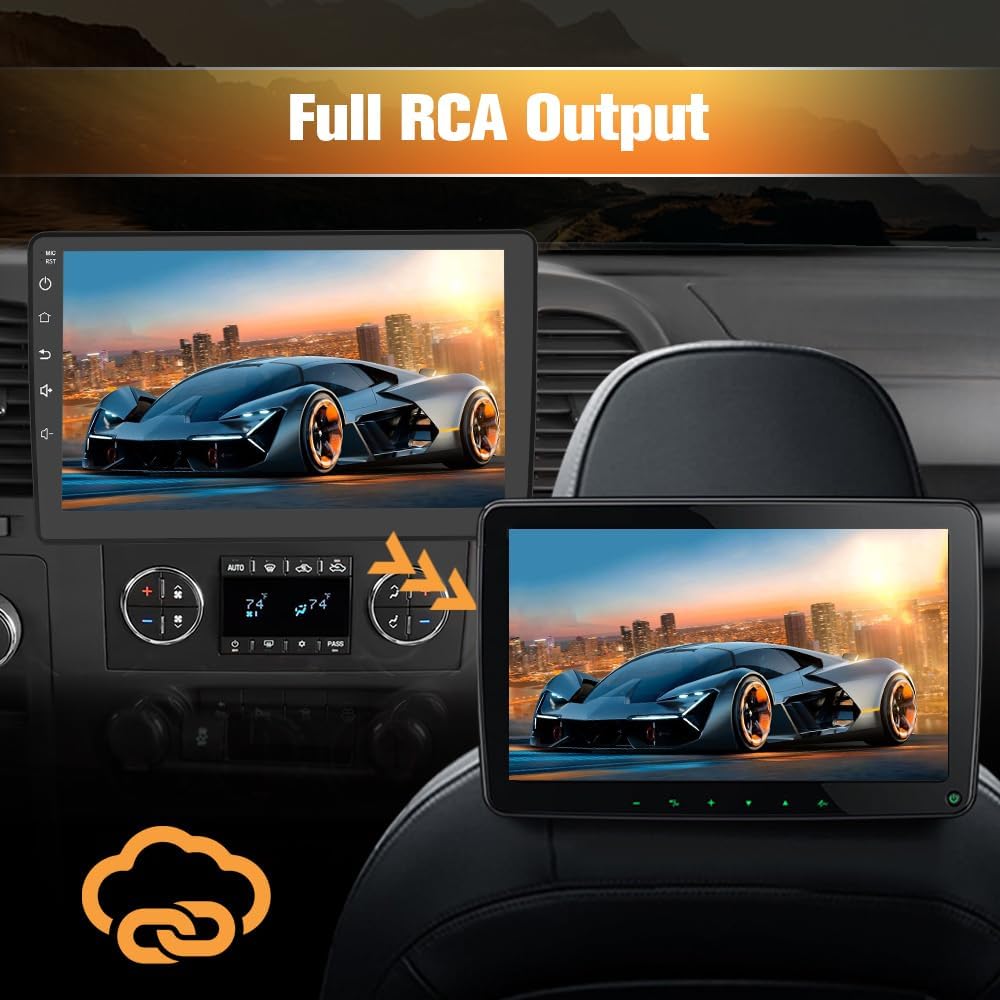 Autoradio stéréo 4 Go de RAM 64 Go de ROM pour Chevrolet Silverado 2007-2013, Tahoe, Equinox, GMC Sierra, Yukon – Compatible CarPlay sans fil et Android Auto