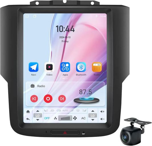Autradio Android de style T 10,4" pour Dodge Ram 1500/2500/3500 (2013-2018) - CarPlay, Android Auto, 4G RAM, 64G ROM, WiFi, Bluetooth, SWC, navigation GPS