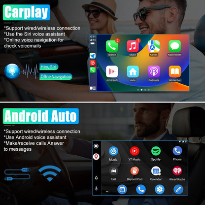 Stéréo de voiture Android pour Jeep Wrangler JK (2007-2018) et Dodge RAM (2009-2012) - Carplay/Android Auto, Bluetooth, WiFi, 2G RAM, 32G ROM Radio Remplacement
