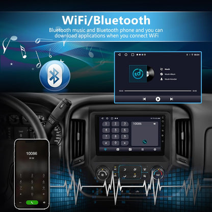 Autoradio Android pour Chevrolet Silverado/GMC Sierra 2014-2018 avec caméra de recul, CarPlay et Android Auto
