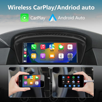 Autoradio Android pour BMW Série 3/5 E60 E90 E93, Écran 8.8", CarPlay/Android Auto, Caméra de Recul, Mise à Niveau 2004-2008 CCC.