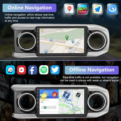 Autoradio stéréo Toyota Tacoma 2016-2021 : unité principale à écran tactile Android 12 avec Android Auto filaire, Bluetooth, navigation GPS