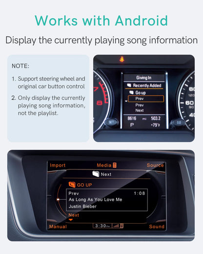 Adaptateur Bluetooth 5.0 aptX-HD pour Audi AMI/MMI, Mercedes et Volkswagen