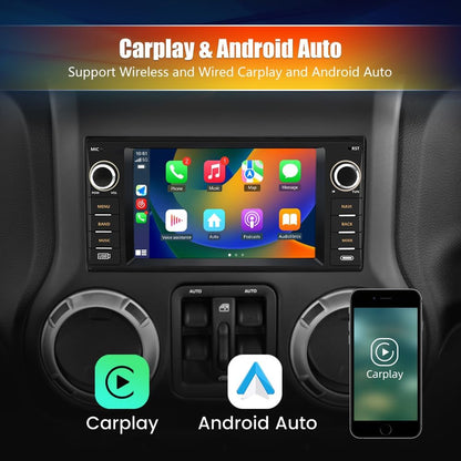 Autoradio pour Jeep Wrangler JK, Chrysler Dodge Ram 1500, écran tactile 7" avec CarPlay sans fil, Android Auto, WiFi, radio FM, caméra de recul