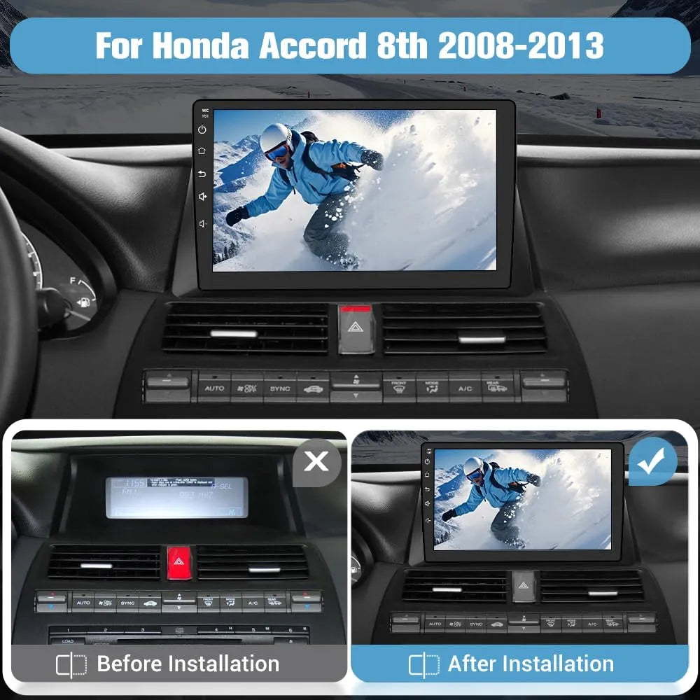 Autoradio 10" Android 13 pour Honda Accord 2003-2007, 2G+32G, Carplay/Android Auto, WiFi, GPS, DSP, Bluetooth, Caméra de recul
