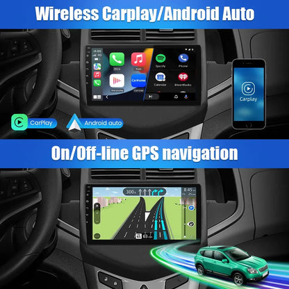 Poste radio Android 13 pour Chevrolet Aveo/Sonic 2011-2015 : Android Auto/CarPlay sans fil, 2G+32G, SWC, WiFi, GPS, DSP, Bluetooth, caméra de recul gratuite