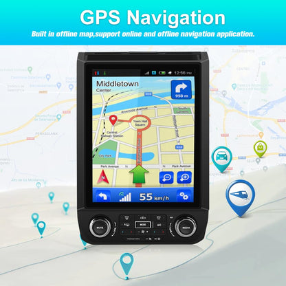 Autoradio Android 12 pour Ford F150 2015-2020 : écran style T 12", GPS, CarPlay sans fil, Android Auto, commandes de direction, WiFi, Bluetooth, mise à niveau radio 4G + 64 Go