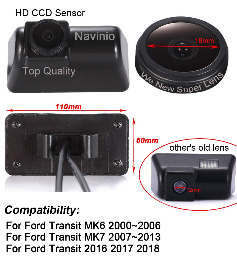 Caméra de Recul – Vision Nocturne Large pour Ford Transit MK6/MK7 et Transporter