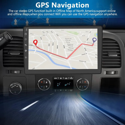 Autoradio Stéréo 2+64 Go pour Chevrolet Silverado 2007-2013, Tahoe, Equinox, GMC Sierra, Yukon - Android 13, CarPlay, Android Auto, Bluetooth, Navigation GPS