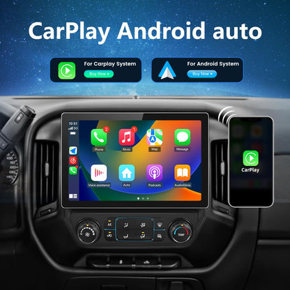 Autoradio stéréo 13,1", 4 Go de RAM, 64 Go de ROM, CarPlay et Android Auto pour Chevrolet Silverado/GMC Sierra 2014-2018