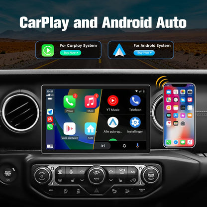Système Stéréo Android 13 de 11,5" pour Jeep Wrangler JL/Gladiator 2018-2022 avec Caméra de Recul, CarPlay Sans Fil et Android Auto
