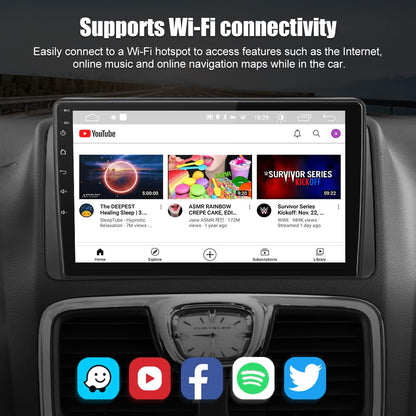 Autoradio stéréo écran tactile 9", Qualcomm 8 cœurs [4 + 64 Go] Android 13, compatible avec Dodge Grand Caravan 2008-2020 et Chrysler Town & Country 2011-2016, CarPlay et Android Auto