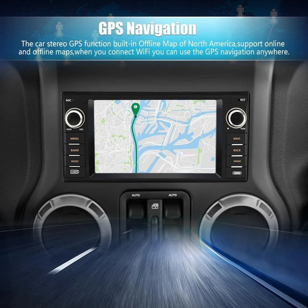 Autoradio Android 13 pour Dodge Ram 1500-3500 (2009-2012) et Avenger/Challenger (2008-2014), écran tactile 7", CarPlay sans fil/Android Auto, caméra de recul