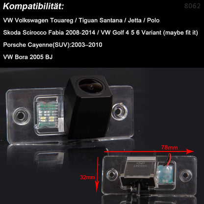 Caméra de Recul pour Touran, Tiguan, Touareg, Passat, Jetta, Golf, Sharan, Skoda Fabia