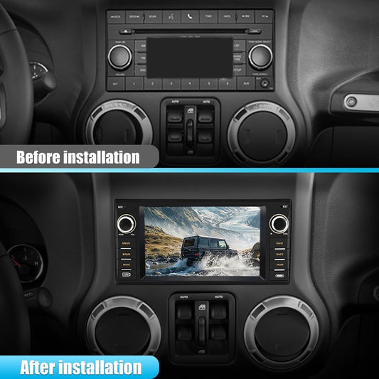 Autoradio 7" Android 13 pour Jeep/Dodge/Chrysler : écran tactile, CarPlay sans fil, Android Auto, caméra de recul