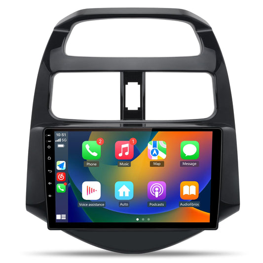 Autoradio Chevrolet Spark 2013-2015 : écran tactile Android 12 de 9", Android Auto/CarPlay sans fil, 2G+32G, SWC, WiFi, GPS, DSP, Bluetooth