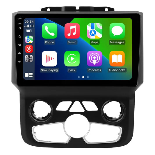Stéréo de voiture Android 13 8 cœurs 4 + 64 Go pour Dodge Ram 1500-3500 (2013-2019) avec climatisation automatique, écran tactile 9" 1280 x 720, CarPlay/Android Auto, DSP, AM/FM, SWC, WiFi 5G