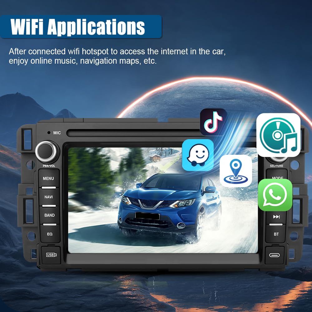 【2 + 64 Go】 Stéréo de voiture Android 13 pour Chevrolet Silverado/GMC Sierra/Yukon, navigation GPS, CarPlay/Android Auto, remplacement de radio de lecteur vidéo multimédia