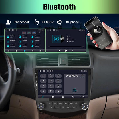 Autoradio Stéréo 10" Tactile 2+64GB pour Honda Accord 7ème Gén. 2003-2007 avec CarPlay et Android Auto