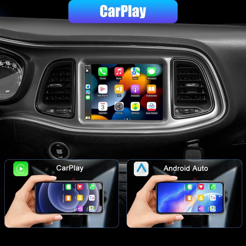 [4+64 Go] Autoradio Android 13 pour Dodge Charger/Challenger 2015-2019, radio à écran tactile avec CarPlay, Android Auto, Bluetooth, WiFi