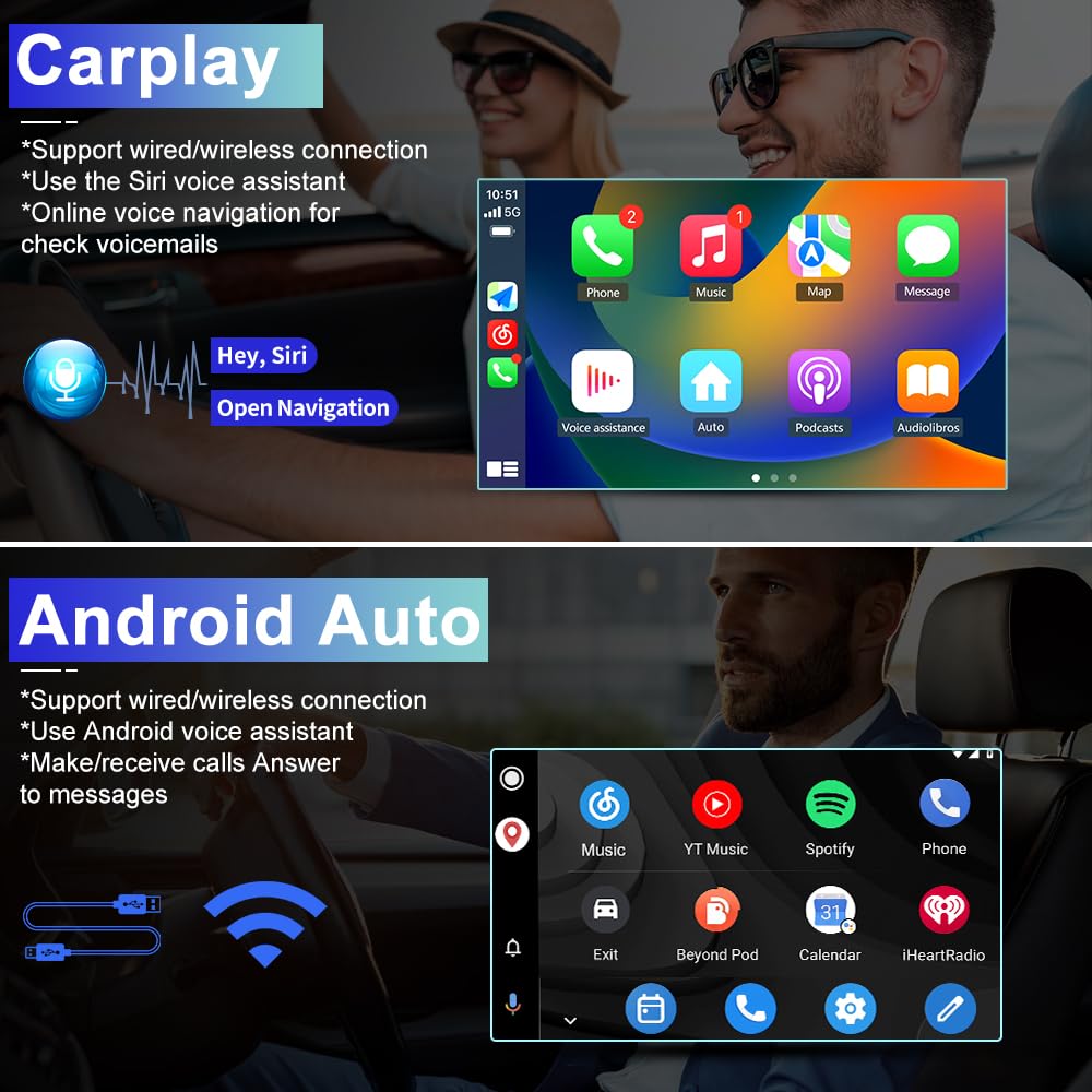 [2+32G] Autoradio Android 12 pour Chrysler Sebring 2006-2010, radio à écran tactile 9" avec CarPlay sans fil, Android Auto, Bluetooth, WiFi, navigation GPS