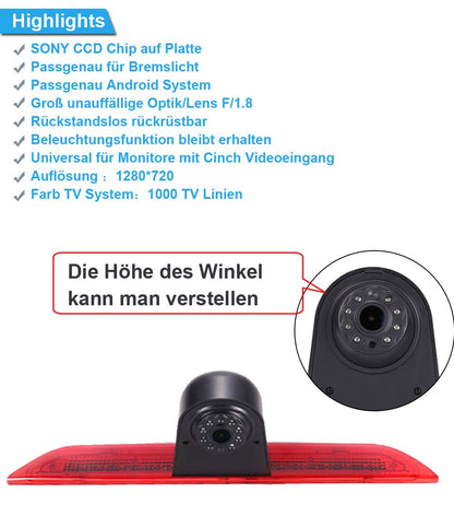 1280 * 720 Voiture Troisième monté sur Le Toit Haut caméra lumière de Frein Vue arrière Voiture de Vision caméra de Recul pour Ford Transit Tourneo Custom Jumbo V363 F150 F250 F350 V636 MK8 2012-2020