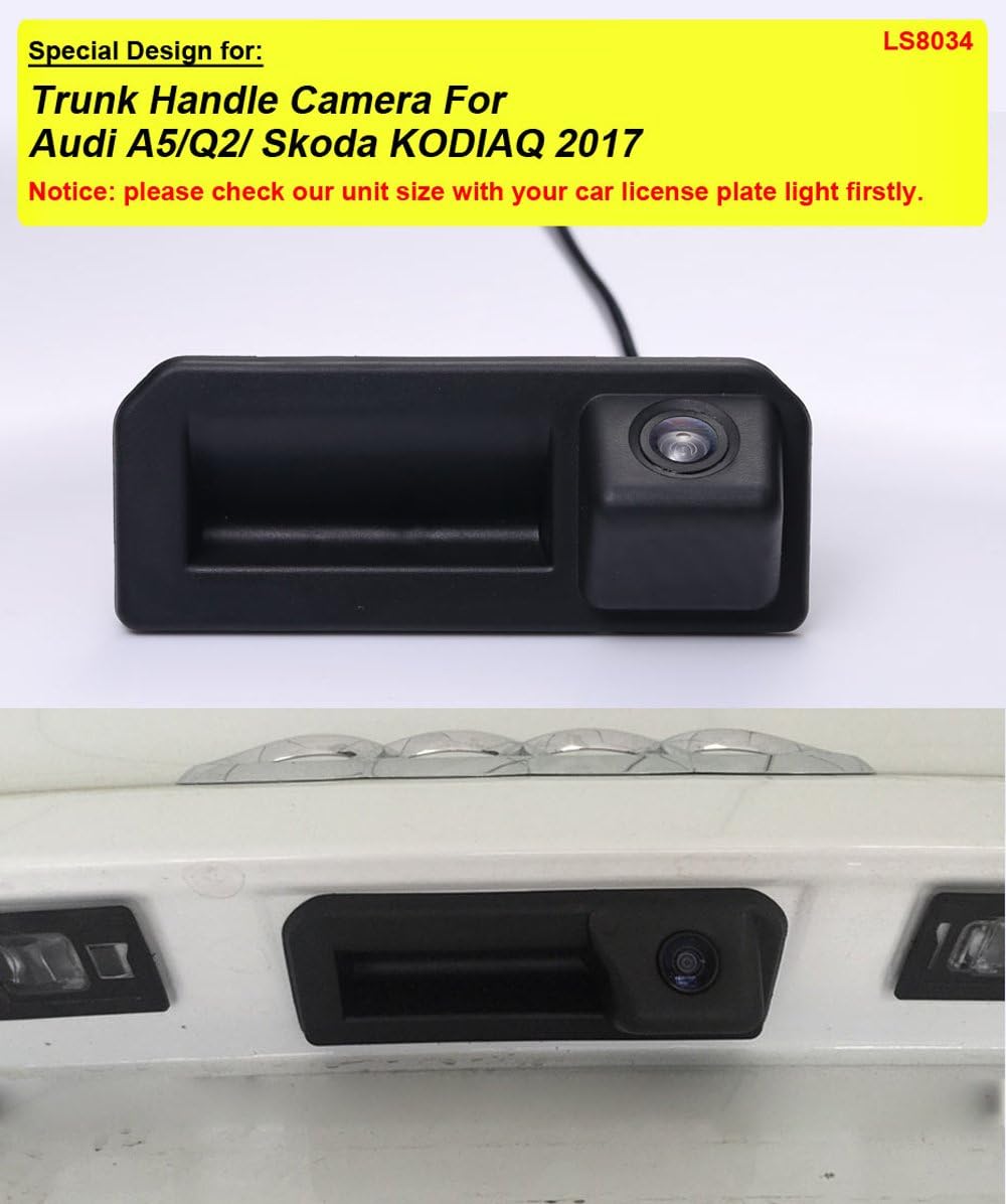 Caméra de Recul Étanche – Intégrée à la Poignée de Coffre pour Audi A5/Q2 et Skoda Kodiaq 2017