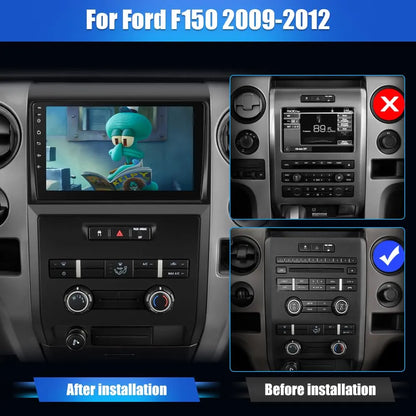 Autoradio 9" Android 13 pour Ford F150 2009-2012, 2G+32G, Carplay/Android Auto, GPS, WiFi, Bluetooth, FM RDS, DSP, SWC, Caméra de recul gratuite