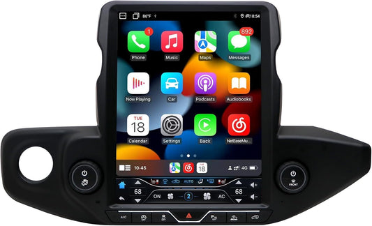 Jeep Wrangler JL/Gladiator 2018-2023 12,1" Android 13 Autoradio : 6 Go + 64 Go, CarPlay sans fil/Android Auto, Bluetooth 5.0, DSP, WiFi, SWC, sortie fibre optique