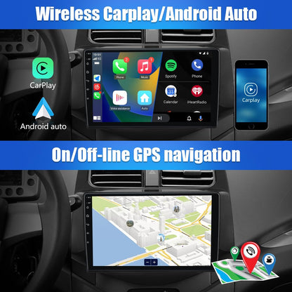 Autoradio Chevrolet Spark 2013-2015 : écran tactile Android 12 de 9", Android Auto/CarPlay sans fil, 2G+32G, SWC, WiFi, GPS, DSP, Bluetooth