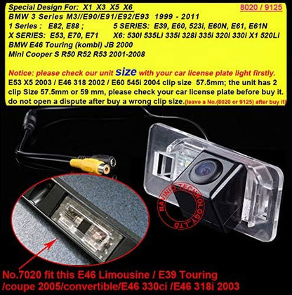 Caméra de Recul – Compatible BMW Séries 1/3/5/X et X1/X6