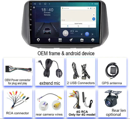 Poste Android 13 -Hyundai Santa Fe Ix45 Tucson 2018-2020 -4G-64 - Camera Hd 1080P | Autoradio | Android 14 | Écran Tactile | CarPlay | Bluetooth | GPS