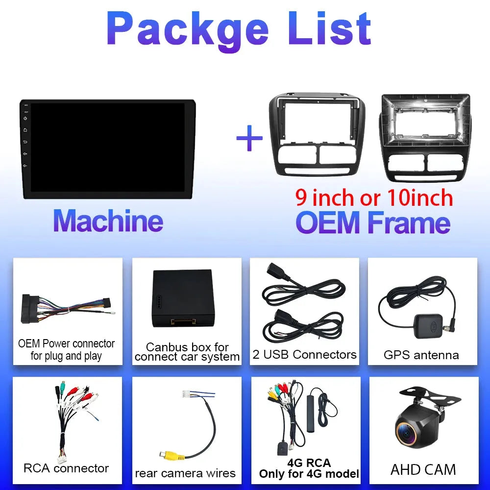 Poste Autoradio Android 13 -4G-64G -Fiat Doblo -Opel Combo | Android 14 | Écran Tactile | CarPlay | Bluetooth | GPS